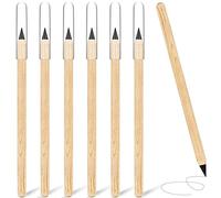 AUAUY 6 PCS Inkless Pencil, Infinity Reusable Everlasting Erasable Portable Technology Unlimited Eternal Pencil for Writing, Drawing, Students Home Office School Supplies, 6PCS wooden