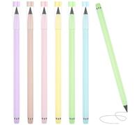 AUAUY 6 PCS Inkless Pencil, Reusable Everlasting Pencil（Macaron 6 Colors） | Infinity Pencil, Replaceable Nib Inkless Pencil for Writing, Drawing, Drafting, Students Home Office School Supplies