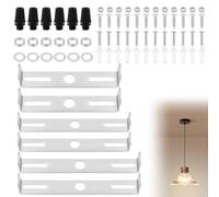 AUAUY 6PCS Chandelier Bracket, 90mm 100mm 105mm Ceiling Light Plate Kit with Screw Washer Nut Rubber Stopper Expansion Tube, Light Fixture Bracket for Home Office Install Various Types of Lights