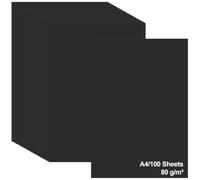 AUAUY A4 Black Card, 100 Sheets 80Gsm Cardstock for Cards Making Printing