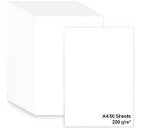 AUAUY A4 White Card, 50 Sheets 250Gsm Thick Cardstock for Cards Making | Card Paper for DIY Invitations, Postcards, Business Cards, Scrapbook Making, Crafts Projects for Home, Office Use