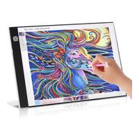AUAUY A5 LED Light Pad for Diamond Painting, Stepless Adjustable Brightness Light Box Drawing Board, Diamond Drawing Art Light Board,Stepless Dimmable Brightness Tracing Light Pad, USB Powered