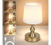AUAUY Bedside Lamps, 5200mAh Battery Powered Touch Lamps Bedside, Gold