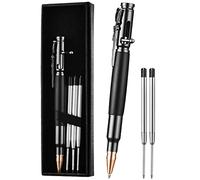 AUAUY Bolt Action Pen with Gift Case, Retractable Lightweight Metal Pen, Ballpoint Pen with 5 Extra Refills, Ink Refillable Office School Gift for Students Dad Colleague Boyfriend Husband (Black)