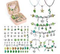 AUAUY Charm Bracelet Making Kit for Girls, 66pcs Gifts for Girls Bracelet Making Kit with Box, Jewellery Making Kit for Girls, Arts and Crafts for Kids Stocking Fillers for Girls Toys Age 5 6 7 8 9 10