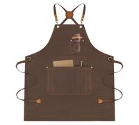 AUAUY Chef Apron with Pockets, Apron for Men Ladies Cooking | Kitchen Aprons for Baking Catering Beauty BBQ Painting
