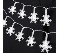 AUAUY Christmas Snowflakes String Lights, 40 LED 19.6FT (Cold White)