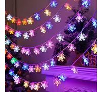 AUAUY Christmas Snowflakes String Lights, 40 LED 19.6FT (Colorful)