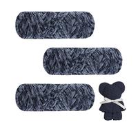 AUAUY Chunky Chenille Yarn - 3 x 100g Super Soft Velvet Yarn for Knitting, Crochet, Blankets, Clothes, Bags, Scarves & DIY Works - Grey
