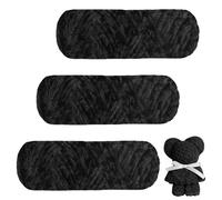 AUAUY Chunky Chenille Yarn - 3 x 100g Super Soft Velvet Yarn for Knitting, Crocheting, Blankets, Scarves & DIY Projects - Black