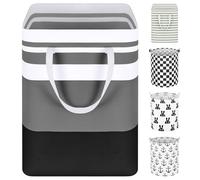 AUAUY Collapsible Laundry Basket, 40*30*60cm Large Laundry Hamper with Handle, Waterproof Dirty Clothes Basket, Washing Baskets for Laundry Bedroom Bathroom Dorm Storage Clothes Bed Sheet Towels Toys