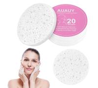 AUAUY Compressed Facial Sponges, 20 Count Cellulose Facial Sponges for Daily Cleansing, 100% Natural Wood Pulp Cotton Face Washing Sponge for Facial Cleansing, Exfoliating Mask, Makeup Removal