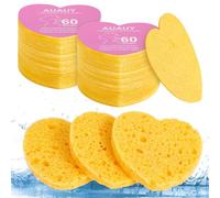 AUAUY Compressed Facial Sponges, 60 Count Beige Sponge for Facial Cleansing