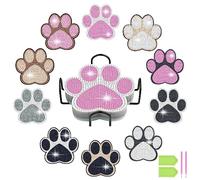 AUAUY Diamond Painting Coasters with Holder, 10pcs DIY Cute Cat Paw Diamond Painting Kits, DIY Diamond Art Craft Supplies with Cork Backing for Beginners, Adults & Kids Art Craft Supplies for Birthday