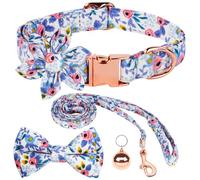 AUAUY Dog Collar and Leash Set, Release Adjustable and Comfortable Collar