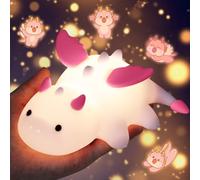 AUAUY Dragon Night Light, Cute Animal Silicone Dragon Nightlights, Pink