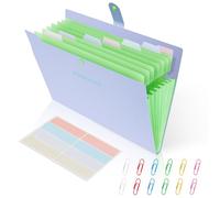 AUAUY Expanding File Organizer with 8 Pockets, Accordion File Folders with Labels, Letter Size Folders Folders, Portable Document Paper Organizer for School Office Supplies, Work, Home, Office