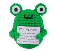 AUAUY Funny Positive Frog Gifts, Good Luck Crochet Gifts