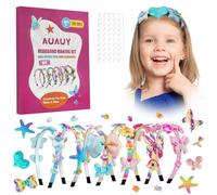 AUAUY Girly Headbands Making Kit for Girls Age 5+, Fashion DIY Hair Accessories, Creative Flower Butterfly Headband Kits Toys for Kids 5-12 Birthday Gifts & Presents