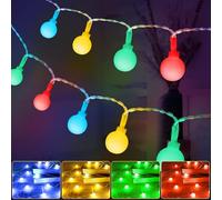 AUAUY Globe String Lights, 40 LED 19.6FT Christmas Lights (Colorful)