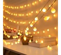 AUAUY Globe String Lights, 40 LED 19.6FT Christmas Lights (Warm White) | Battery Operated 2 Modes, Waterproof Outdoor Lights for Indoor Outdoor Wedding Party New Year Garden Christmas Decor
