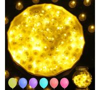AUAUY LED Balloon Lights Mini LED Lights, 60 Pcs Mini Round Balloons Light, Constant Light Mode, Waterproof Tiny LED Lights for Home Christmas Halloween Wedding Birthday Party Decoration (Warm White)