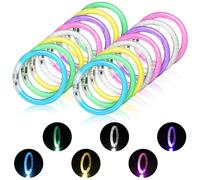 AUAUY LED Bracelets Set, 16PCS Glow In The Dark LED Bracelets, Party Supplies Favors, Flashing Light Up Bracelet Toys Supplies for Thanksgiving, Christmas, Birthday, Glow Accessory for Kids and Adults