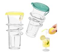 AUAUY Lemon Juicer Squeezer, 2PCS Manual Juicer Squeezer with Lid | Portable Citrus Oranges Lime Juicer Hand, Easy to Clean Lemon Squeezer Press in Home Kitchen Bar for Cocktails Drinks Seafood