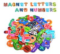 AUAUY Magnetic Letters and Numbers Kit, 52 PCS Fridge Magnets Include 26 Alphabet Letters, 20 Numbers and 6 Symbols, Funny Cute Fridge Magnets for Whiteboard Notice Board Locker Decorative
