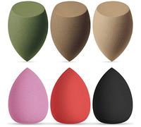AUAUY Makeup Sponges Set, 6Pcs Professional Beauty Sponge, Foundation Blending Beauty Sponge, Multi-colored Makeup Sponges, Dry & Wet Use for Cream, Liquid and Powder