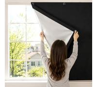 AUAUY No Drill Blackout Blinds Stick On Windows, 100% Blackout Blind Shades, Removable Suction Cup, 600D Oxford Sun Protection Thermal Insulated for Bedroom Nursery Bedroom Travel RV (60Wx115H cm)
