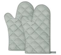 AUAUY Oven Mitts, 1 Pair Oven Mitts BBQ Gloves Heat Resistant, Cotton Non-Slip Cooking Gloves for Cooking Baking Kitchen Microwave Pizza (Gray)
