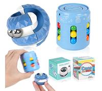 AUAUY Rotating Magic Bean Decompression Toy+Cube Bead Orbit Ball Maze, Fidget Hand Spinner Sensory Toy, Puzzle Games Creative Stress Relieve Toys for Kids Adults Birthday Christmas New Year Gift