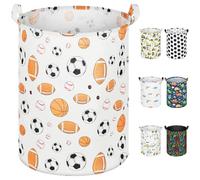 AUAUY Toy Storage Basket, Round Foldable Toys Hamper,40 * 50CM (Ball)