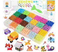 AUAUY Water Fuse Beads Set, 6800PCS 24 Colors Non-Toxic Magic Beads for Kids, DIY Refill Compatible Water Sticky Frozen Puzzle, Educational Toys for Beginners, Hand-Making Gift
