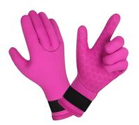 AUAUY Wetsuit Gloves, 3mm Neoprene Swimming Gloves, Pink (A-XL)