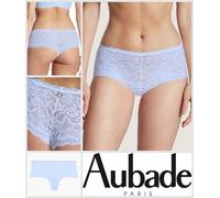 Aubade Briefs Knickers Short UK 8 XS Rosessence Tanga Semi Sheer Powder Blue