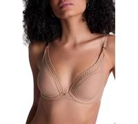 Aubade Sheer Emotion Triangle Plunge Bra Sand Beige 32D