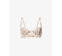 Aubade Womens Golden Beige Softessence Floral-embroidered Stretch-mesh Half-cup Bra 32f