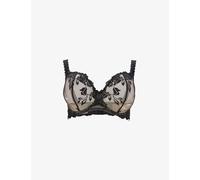 Aubade Womens Noir Sofessence Floral-embroidered Stretch-mesh Half-cup Bra 30c