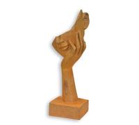 aubaho A rusty cast iron figurine depicting a face that rests on one hand. Replica retro design decoration