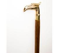aubaho Wooden Walking Stick Flanier Stick Eagle Handle Gold Colours