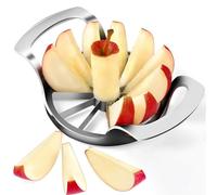 AUBENR 4.72 Inch Extra Large Apple Slicer with 12 Blades - Professional Heavy Duty Apple Cutter -304 Stainless Steel Apple Corer Tool - Sharp Apple Slicer and Corer - Easy to Use - Dishwasher Safe