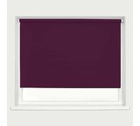 Aubergine Blackout Roller Blind Metal Fittings Trimmable UV Protection Thermal Properties Premium Fabric Home Office Bedroom Kids Room Child Safe Easy Fit 150cm Width x 160cm Drop