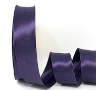Aubergine Byetsa Satin Fold 30mm Bias Binding on a 25m Roll