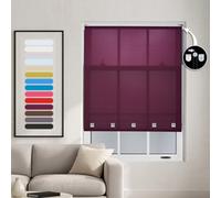 Aubergine Roller Blind With Chrome Square Eyelets And Meta Fittings Cut To Size By Furnished - (W)120Cm X (L)165Cm