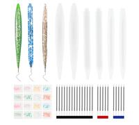 Aubess Pen Silicone Moulds, 6 PCS Ballpoint Pen Molds, Cylinder Shaped Epoxy Resin Moulds with 25 Refills and 16 Packs of Glitter for DIY Crafts