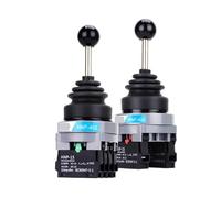 AUBEST Industrial Joystick, 30mm Rotary Power Toggle Joystick Rocker Switch, 2 4 Way Position Self Locking Latching Reset Momentary Cross Switches P-201(4Way Latching 4NO)