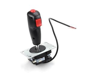 AUBEST Industrial Joystick, Flight Stick For Arcade Game Cabinet PVC Flight Joystick Trigger, W/ 4Pcs 2-pin Switches Top Fire Button NO Vibration