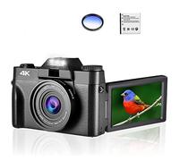 AUBEST Video Camera Camcorder Digital Photo Camera Vlog Camcorder For Webcam Wide Angle 16X Digital Zoom 48MP Photography 3 Inch Flip Screen(With 64GB TF card,NO Lens)